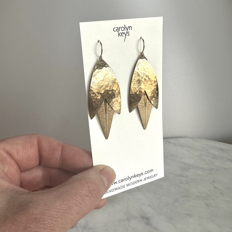 Forged Leaf Earrings - Long