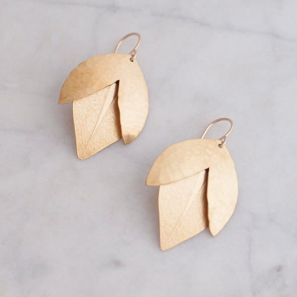 Forged Leaf Earrings