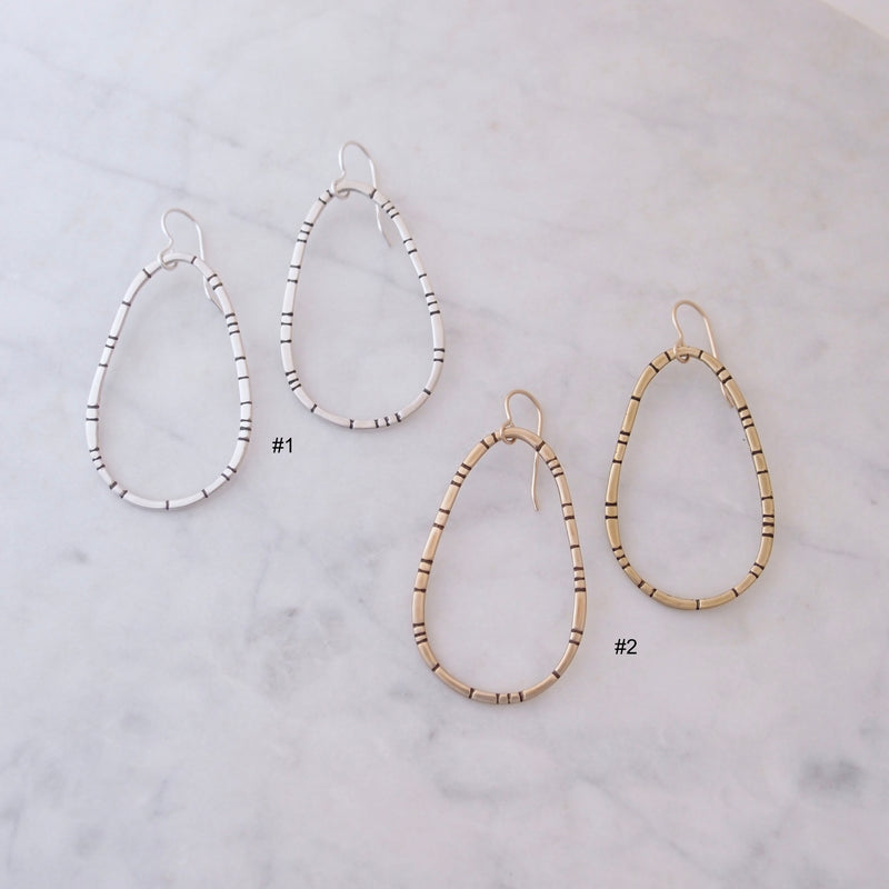 Etta Earrings with etched line detail