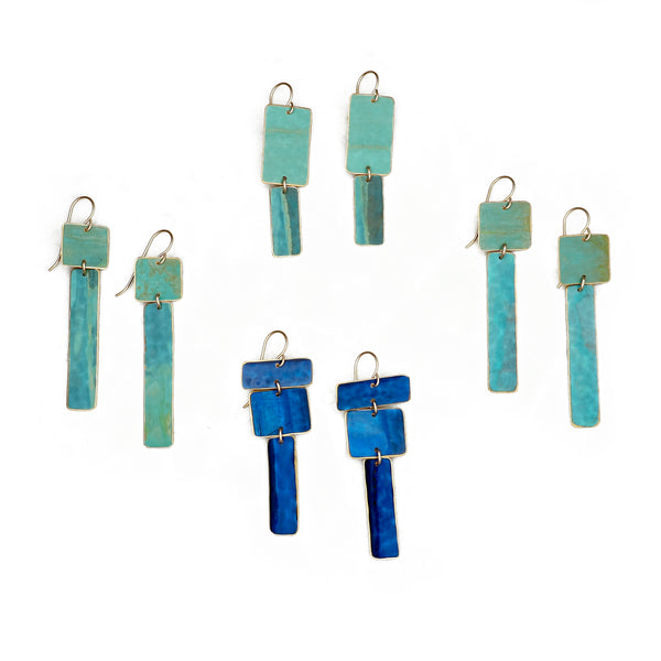 Geometric Patina Earrings - set #1