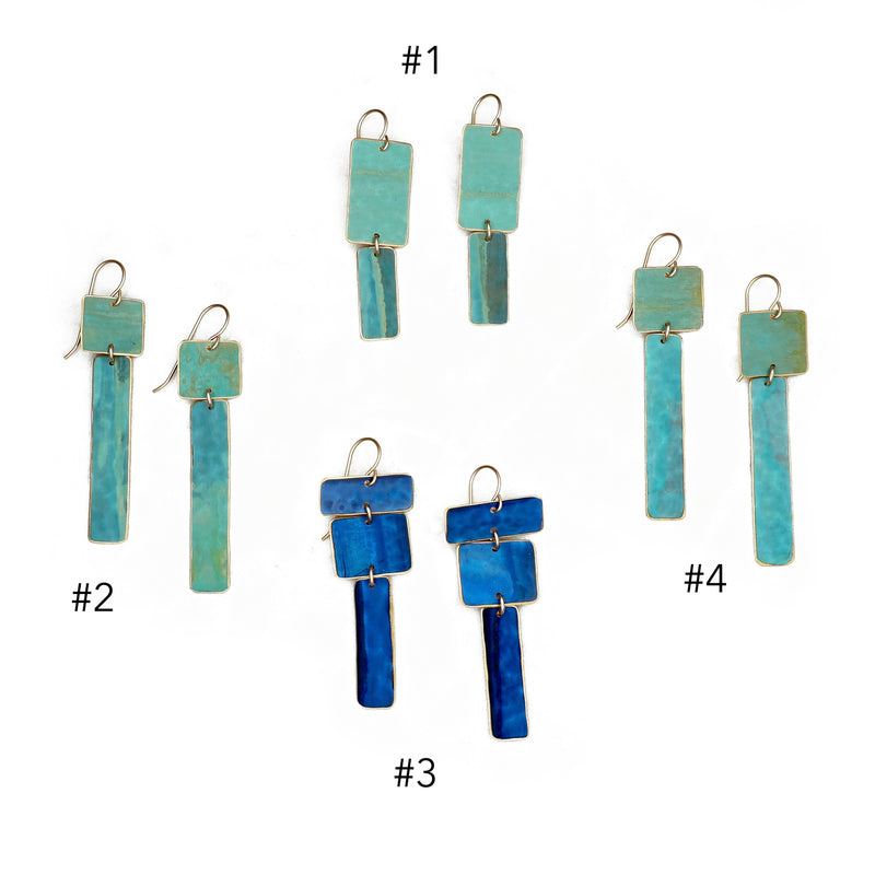 Geometric Patina Earrings - set #1