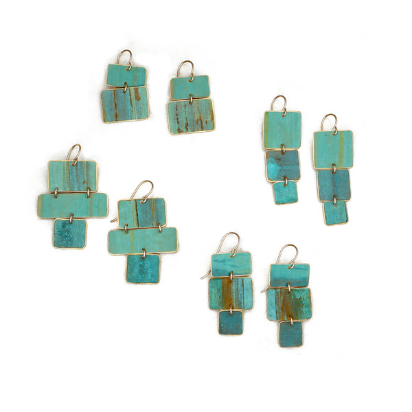 Geometric Patina Earrings - set #2