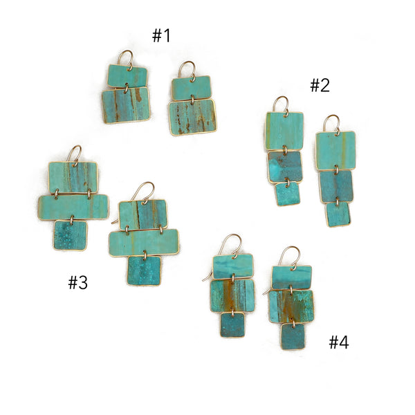 Geometric Patina Earrings - set #2