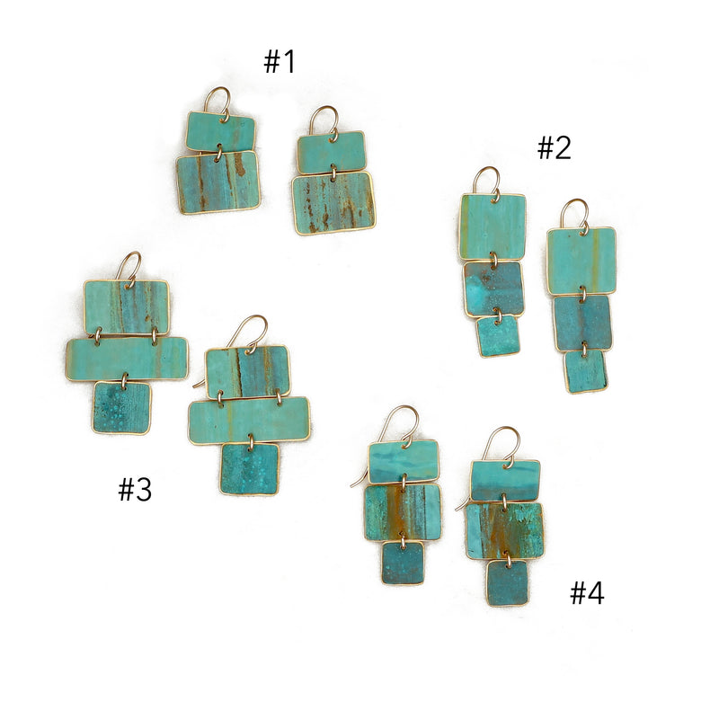 Geometric Patina Earrings - set #2