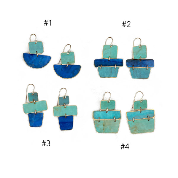 Geometric Patina Earrings - set #3