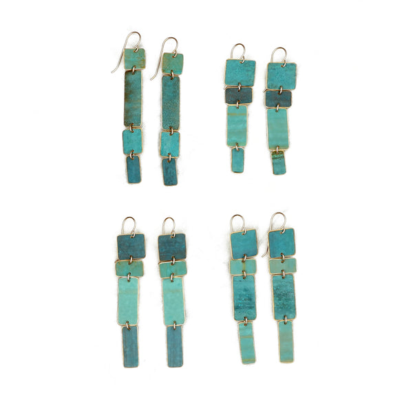 Geometric Patina Earrings - set #4