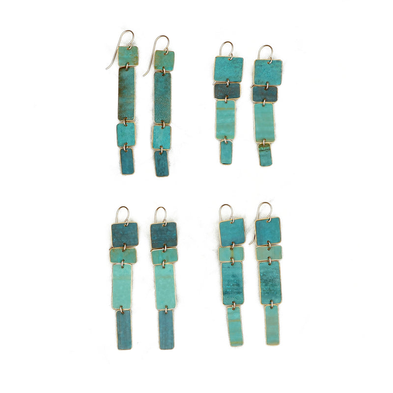 Geometric Patina Earrings - set #4