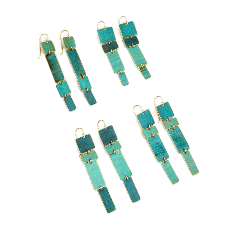 Geometric Patina Earrings - set #4