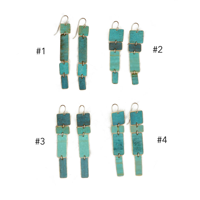Geometric Patina Earrings - set #4