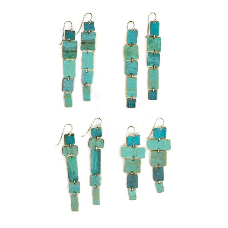 Geometric Patina Earrings - set #5