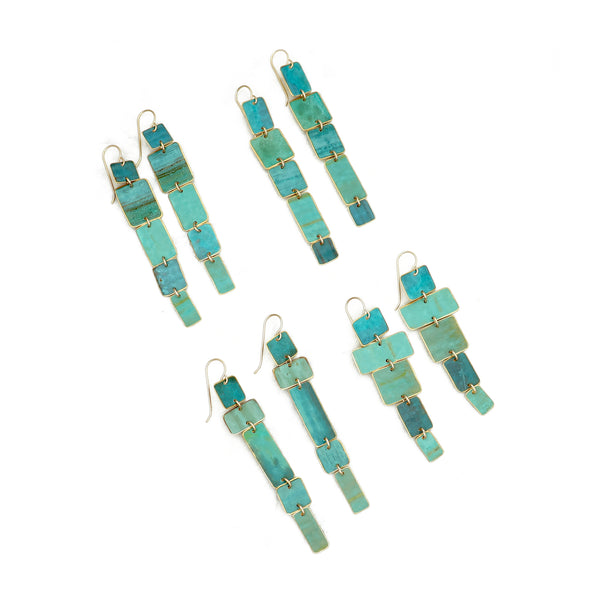 Geometric Patina Earrings - set #5