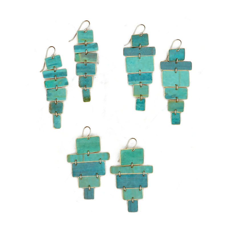 Geometric Patina Earrings - set #6