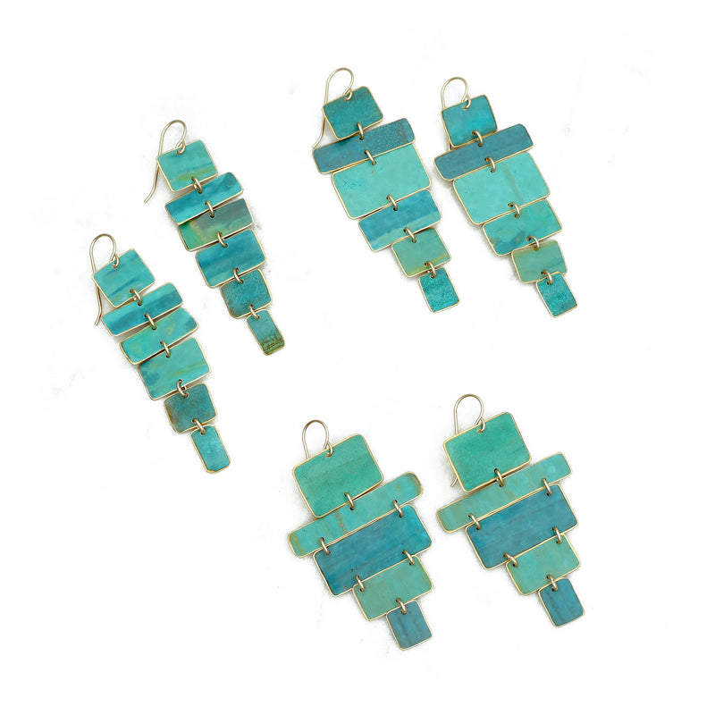 Geometric Patina Earrings - set #6