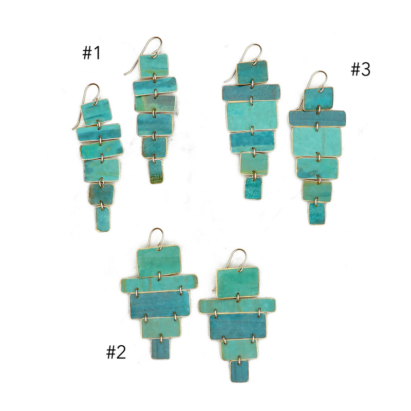 Geometric Patina Earrings - set #6