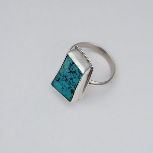 Geo Ring #8 - Hubei  Turquoise - Size 8.5