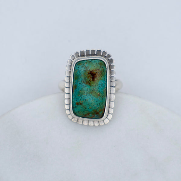 Lumi Ring #24 -  Turquoise and Chyrsocolla - Size 7.25