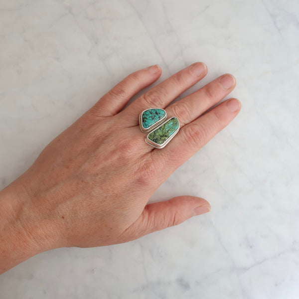 Double Lake Ring #5 - Hubei Turquoise - Size 8-9