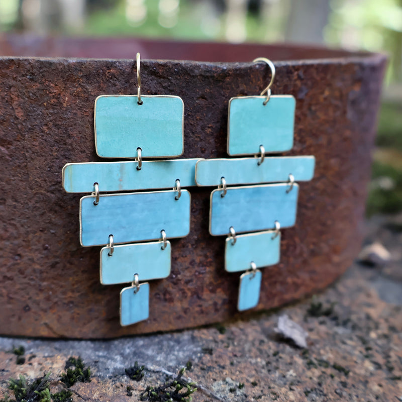 Geometric Patina Earrings - set #6