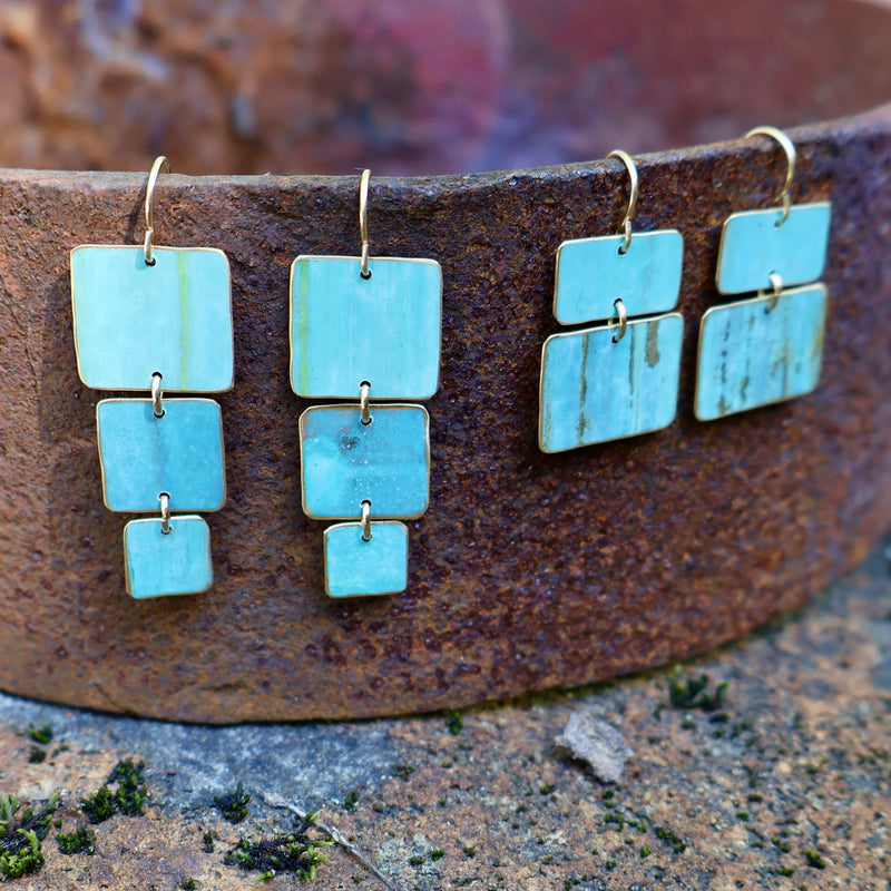 Geometric Patina Earrings - set #2