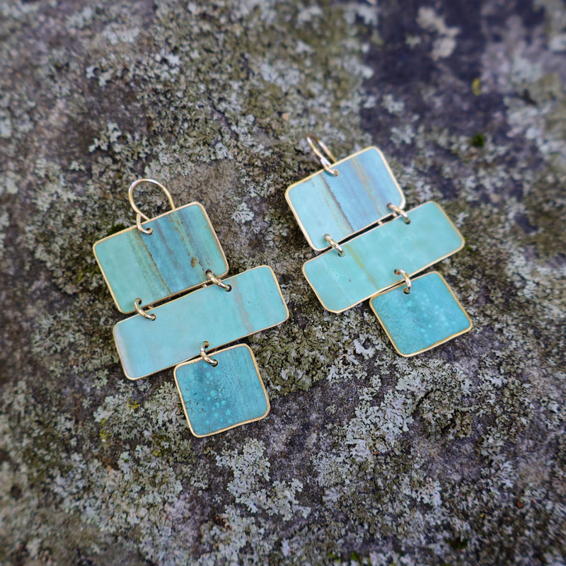 Geometric Patina Earrings - set #2