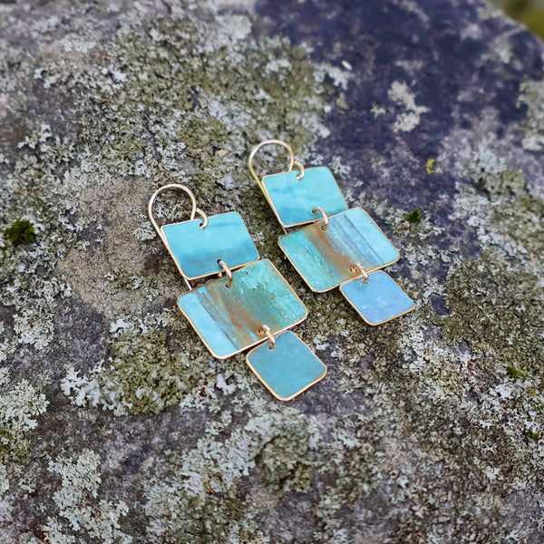 Geometric Patina Earrings - set #2