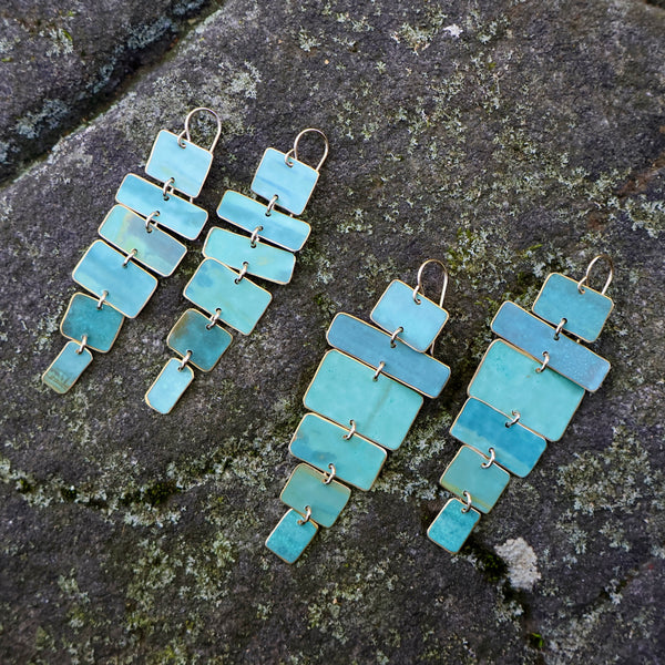 Geometric Patina Earrings - set #6