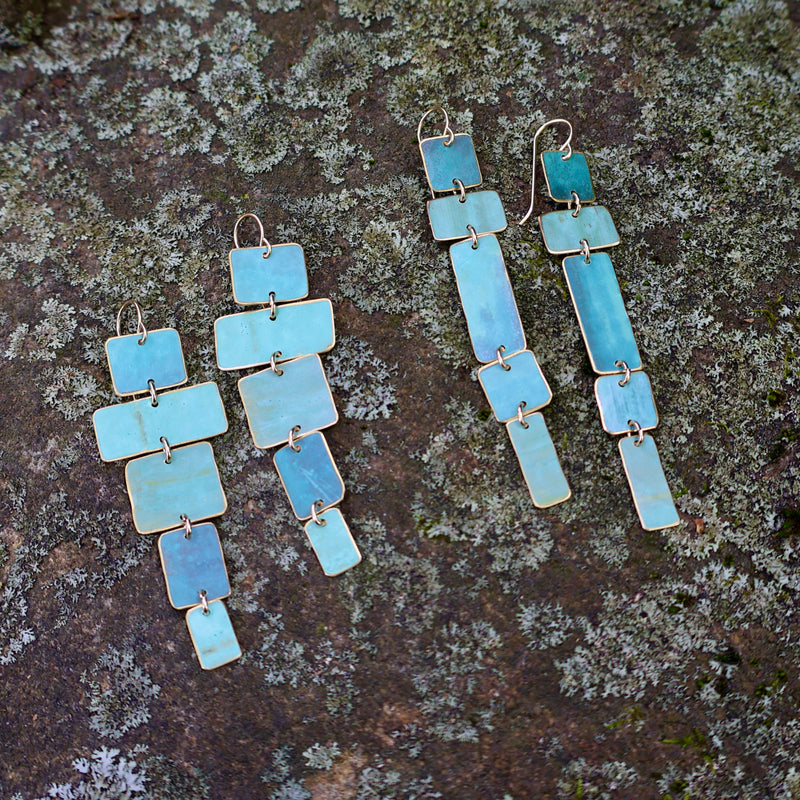 Geometric Patina Earrings - set #5