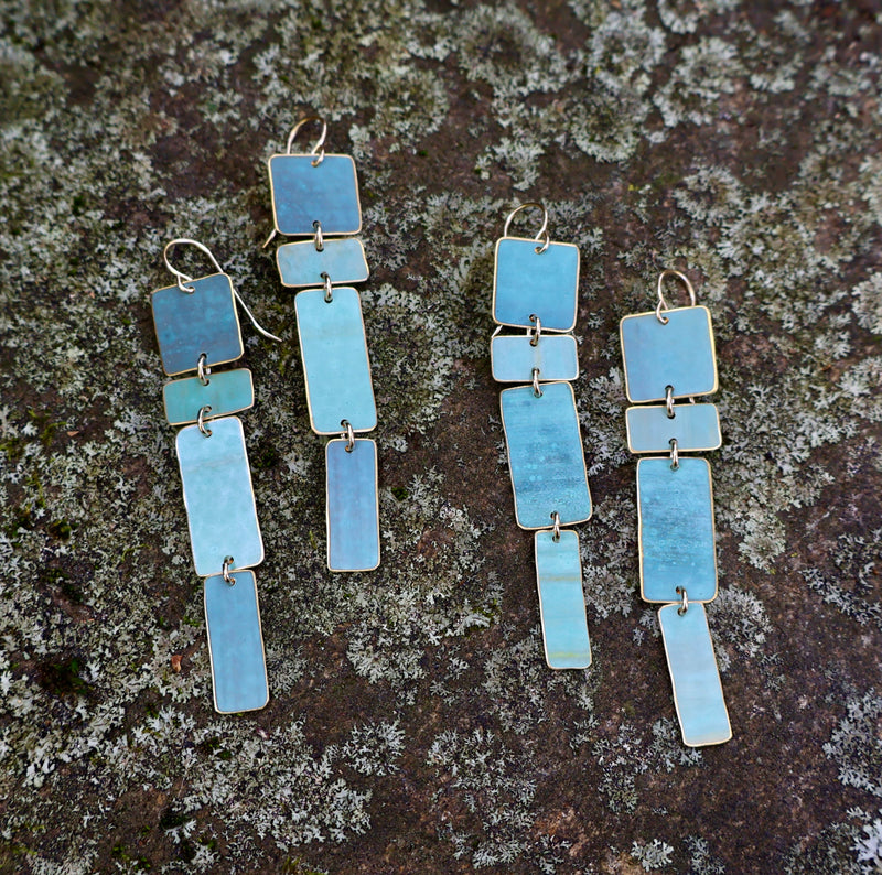 Geometric Patina Earrings - set #4