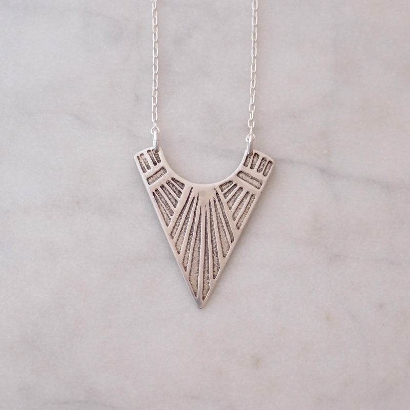 Etched Silver Necklace