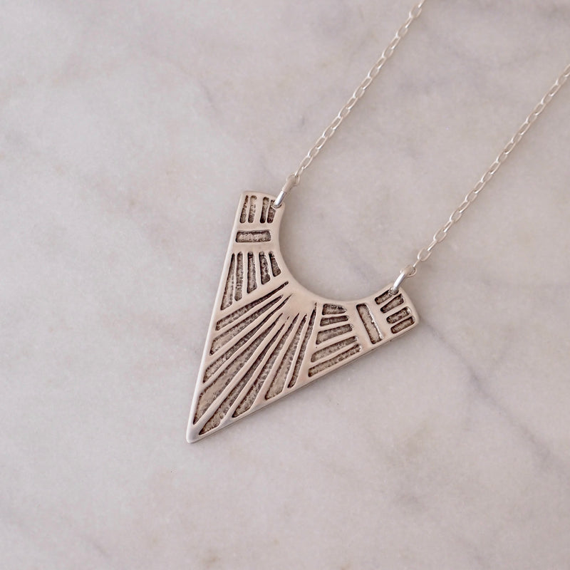 Etched Silver Necklace