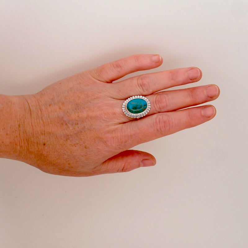 Lumi Ring #8 - Turquoise Mountain Turquoise - Size 8.5