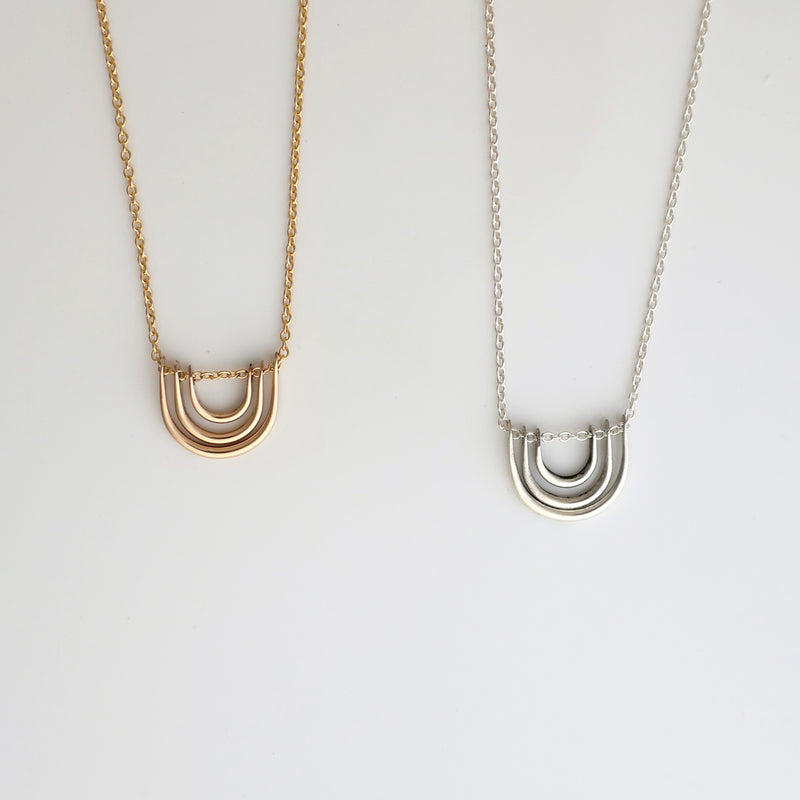 Triple Arc Mini Necklace