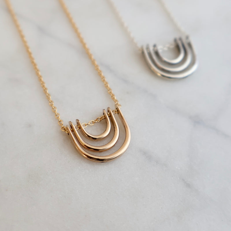 Triple Arc Mini Necklace