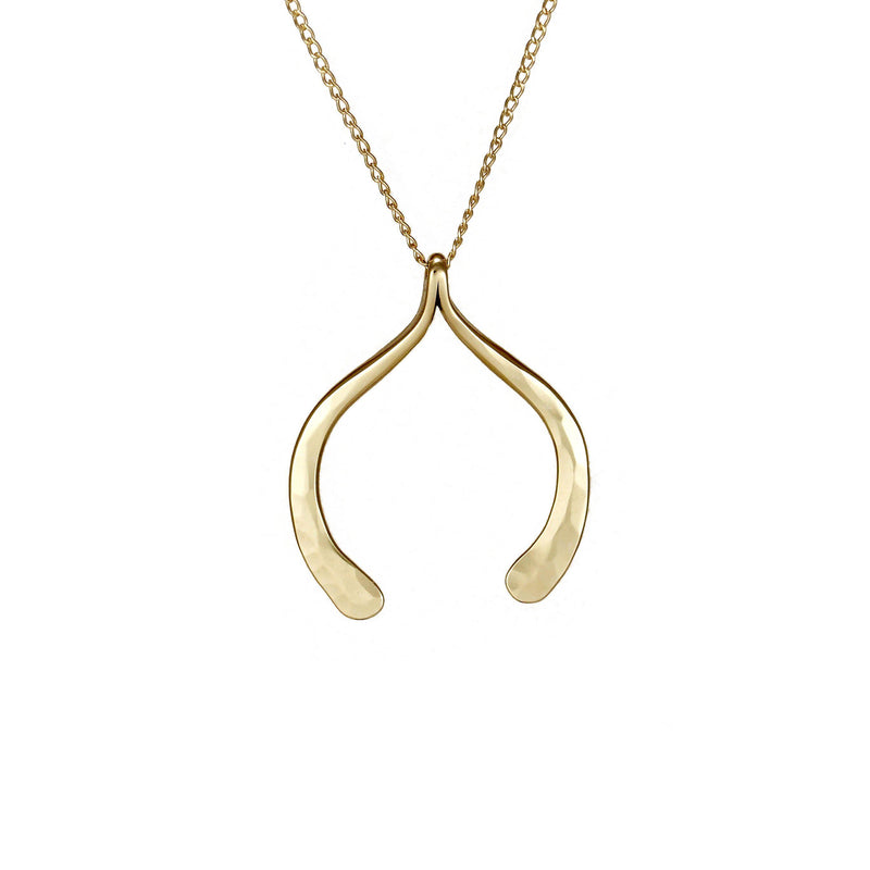 Gold Wishbone Necklace – Beth and Olivia Handmade